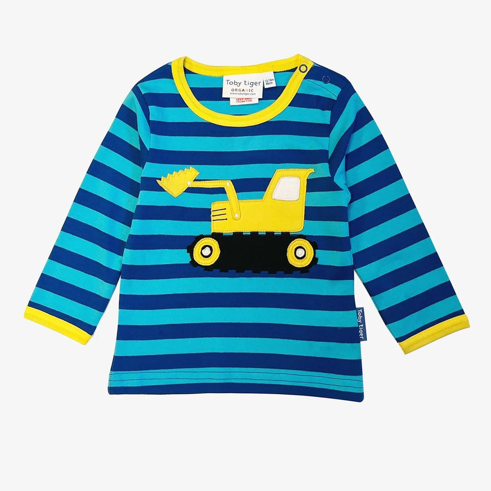 Organic Digger Applique Long-Sleeved T-Shirt Toby Tiger