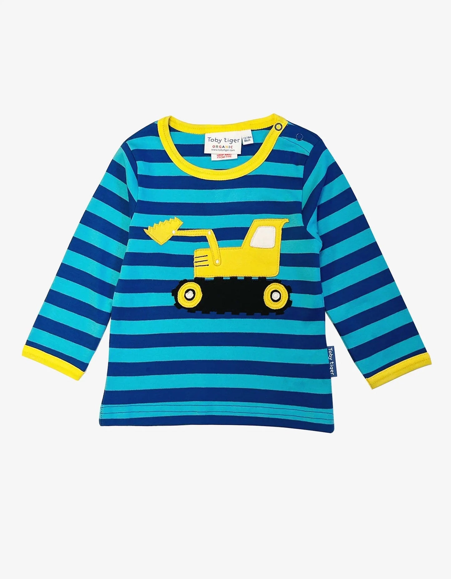 Organic Digger Applique Long-Sleeved T-Shirt Toby Tiger