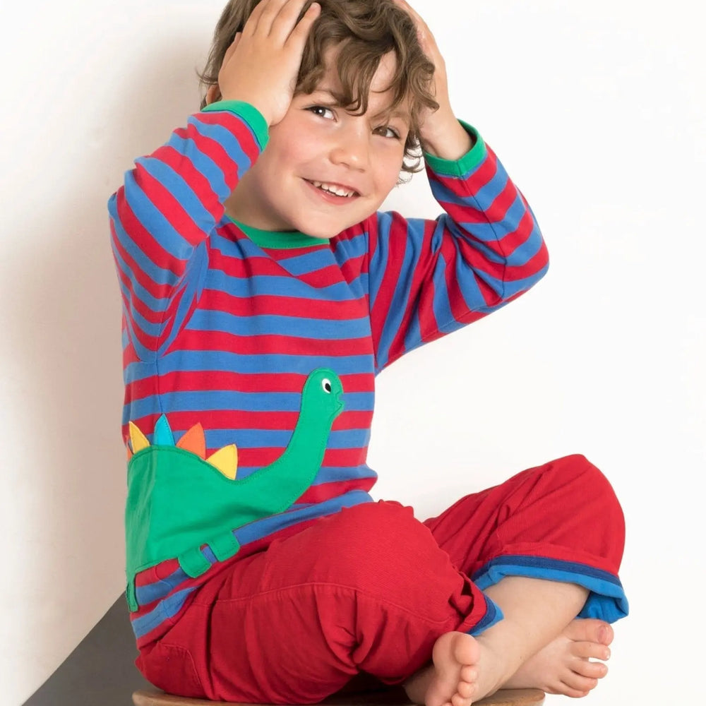 Organic Dino Applique Long-Sleeved T-Shirt Toby Tiger