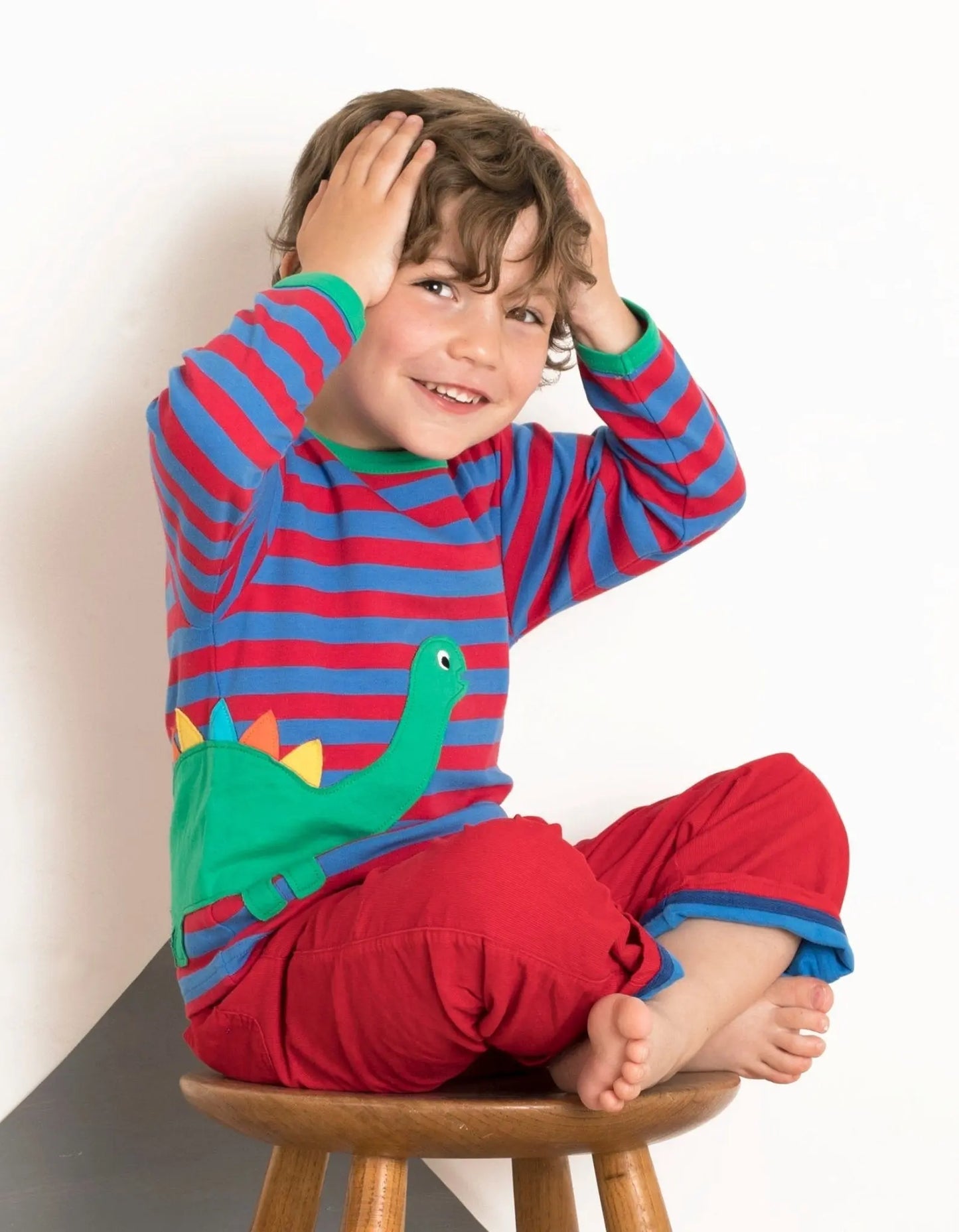 Organic Dino Applique Long-Sleeved T-Shirt Toby Tiger