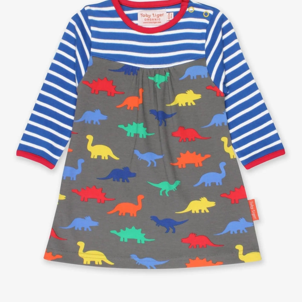 Organic Dinosaur Print Dress Toby Tiger