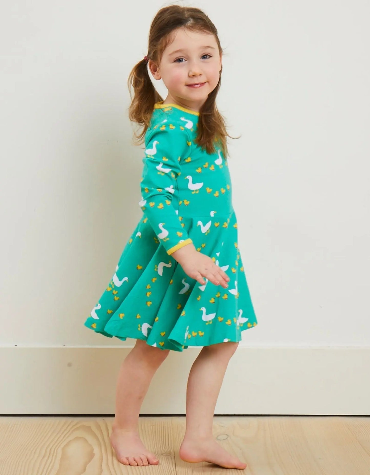 Organic Duck Print Skater Dress Toby Tiger