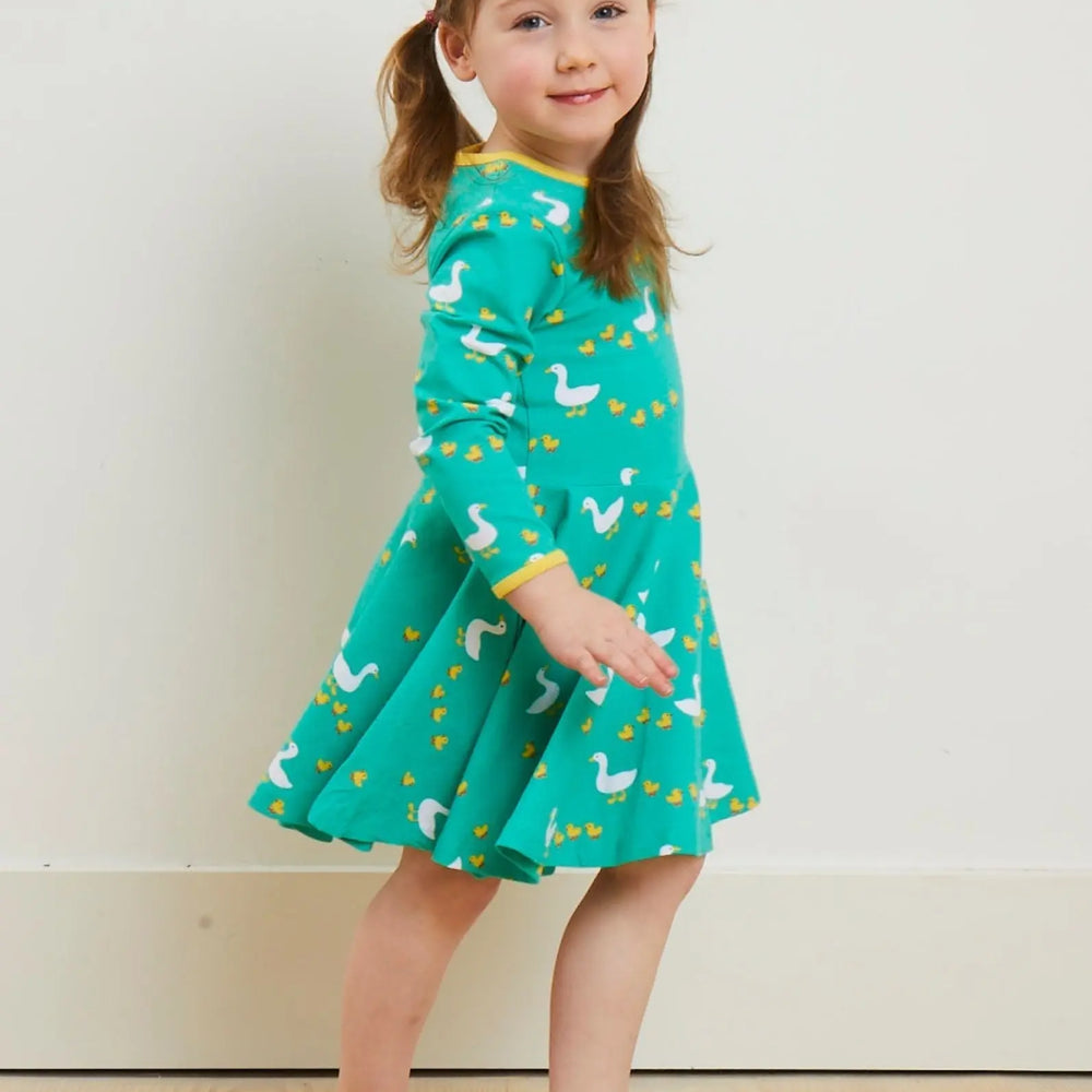Organic Duck Print Skater Dress Toby Tiger