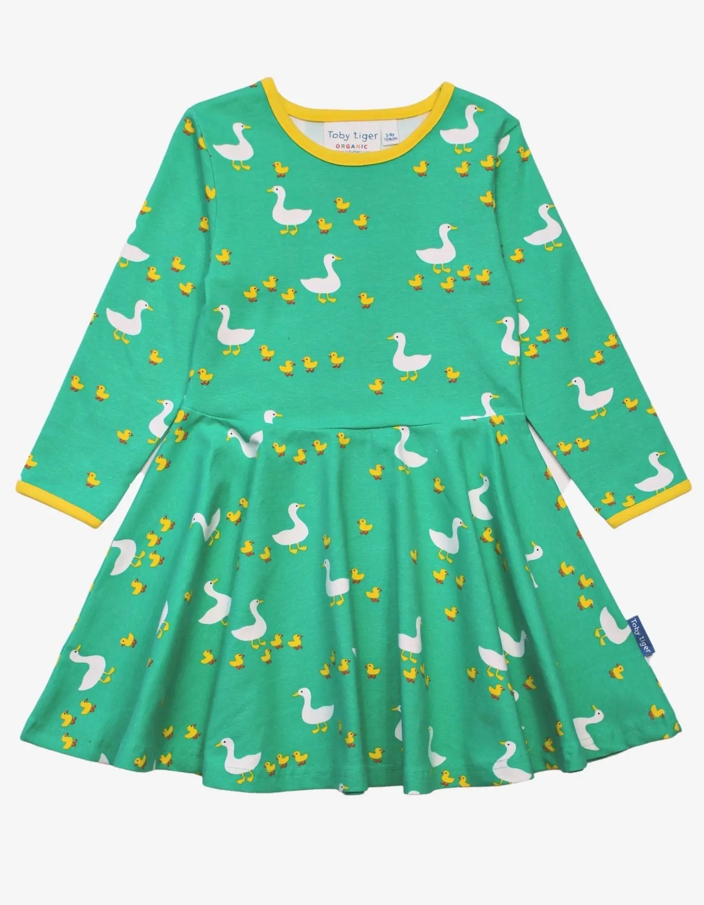 Organic Duck Print Skater Dress Toby Tiger
