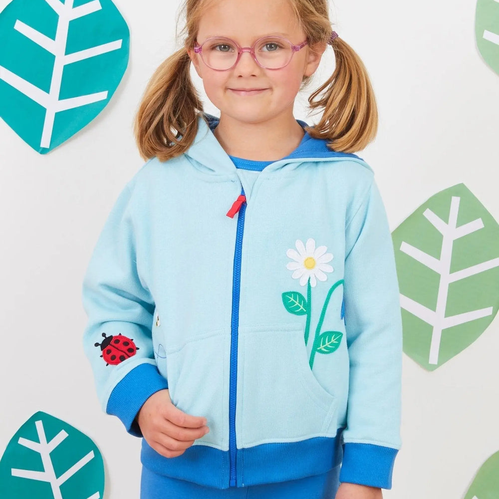 Organic English Garden Applique Hoodie Toby Tiger