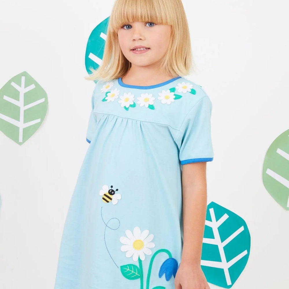 Organic English Garden Applique T-Shirt Dress Toby Tiger