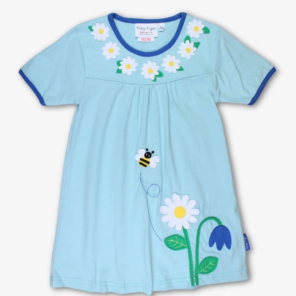 Organic English Garden Applique T-Shirt Dress Toby Tiger