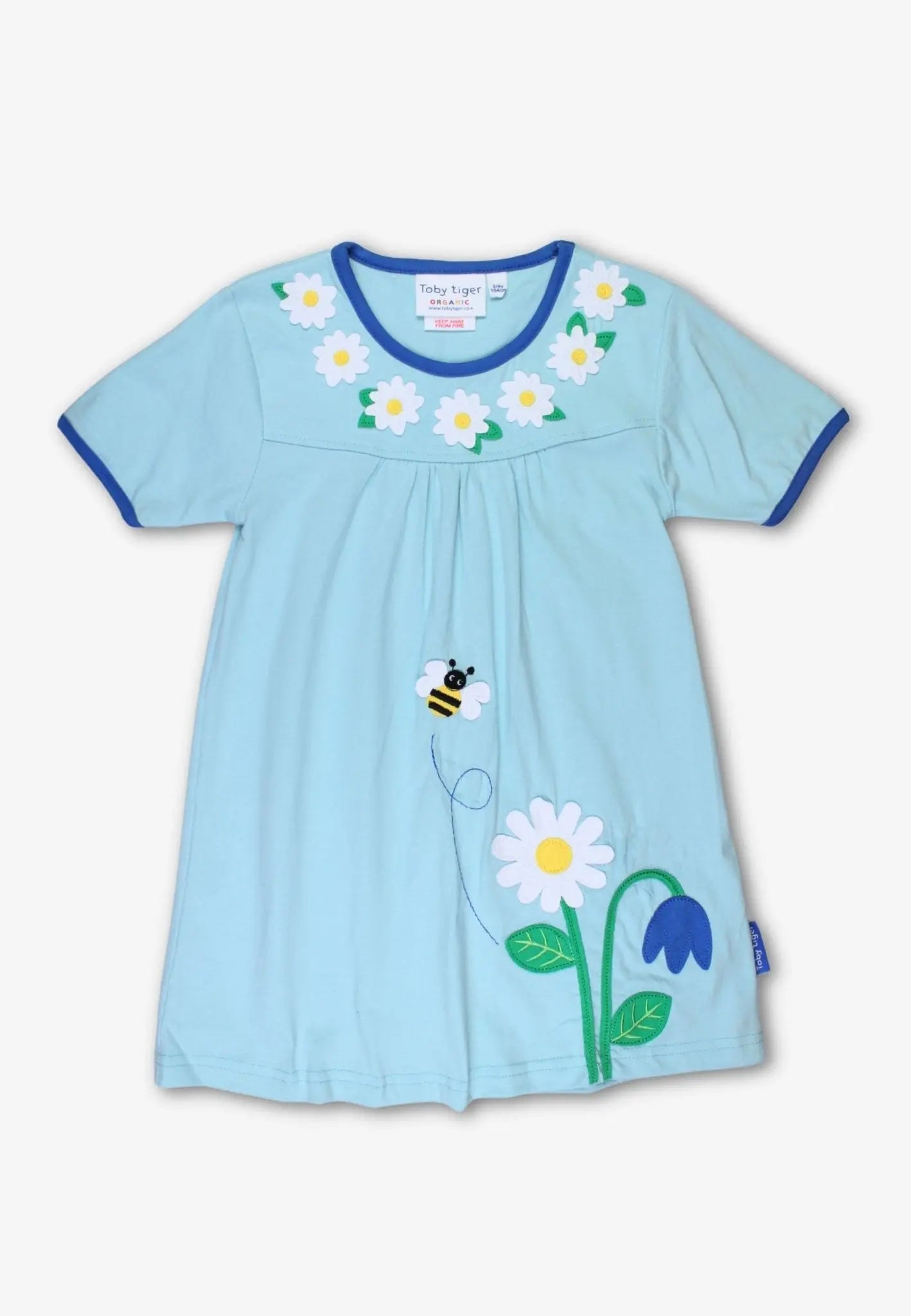 Organic English Garden Applique T-Shirt Dress Toby Tiger