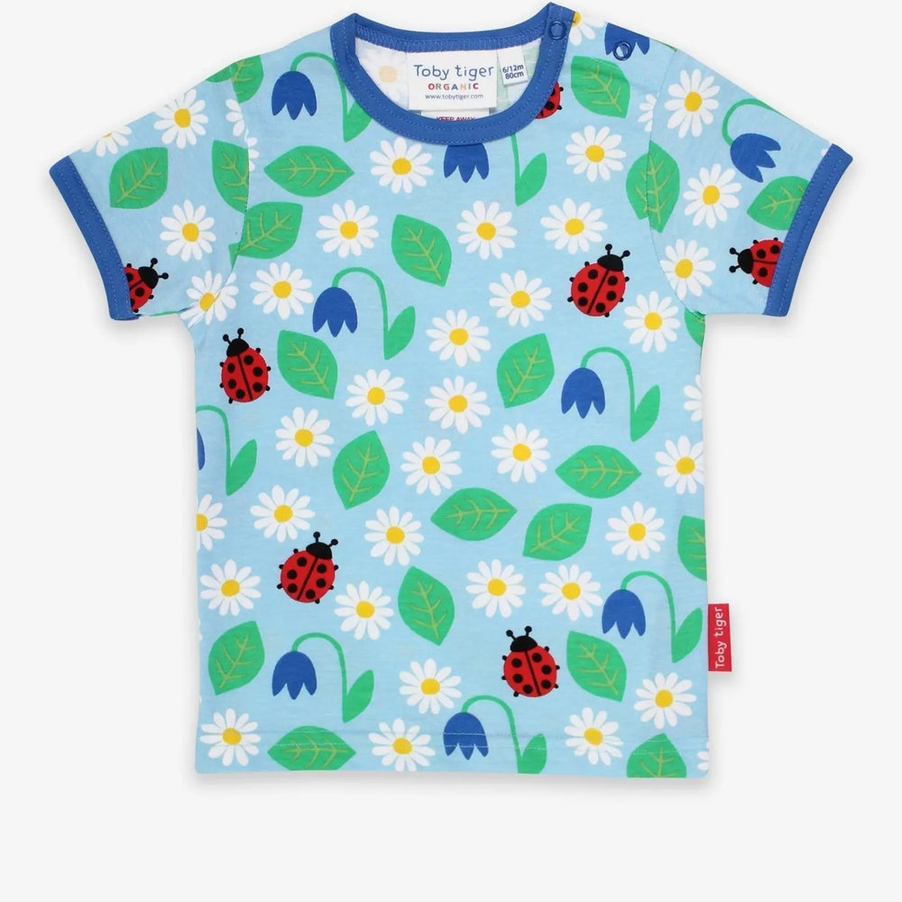 Organic English Garden Print Short-Sleeved T-Shirt Toby Tiger