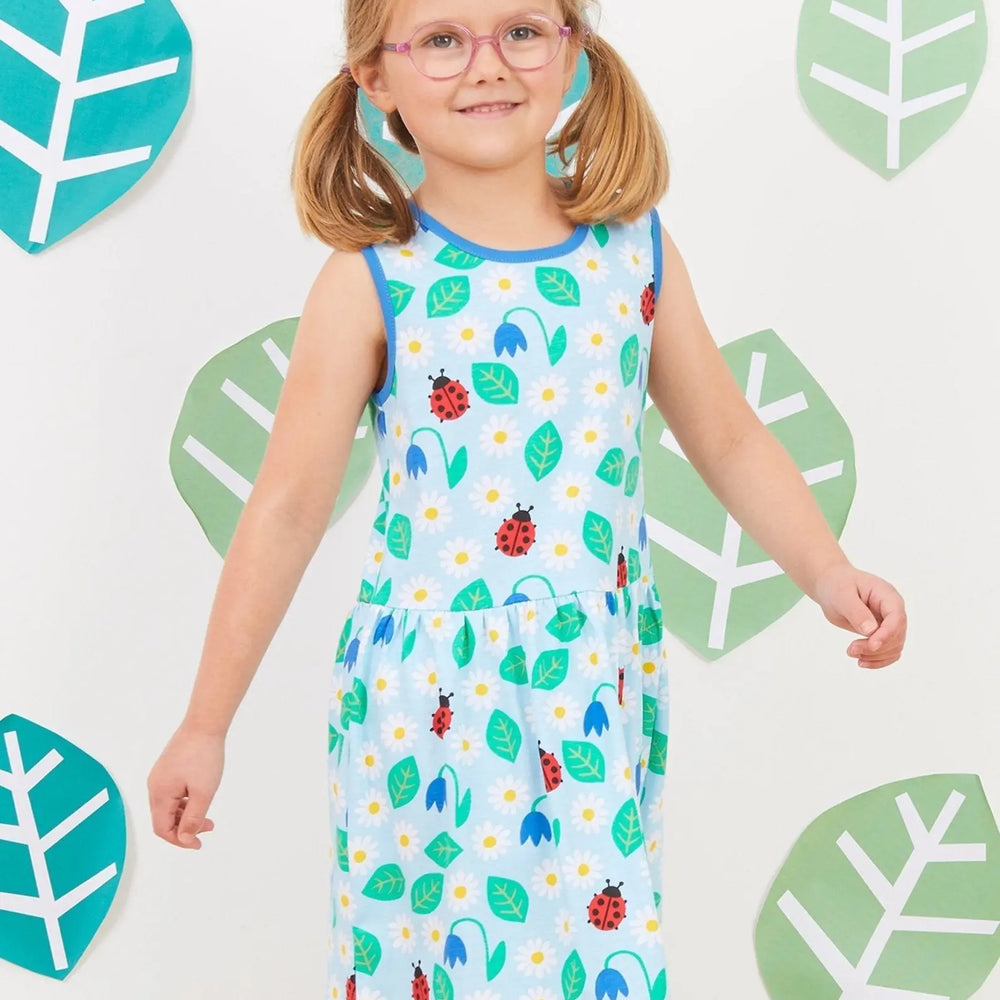Organic English Garden Print Summer Dress Toby Tiger
