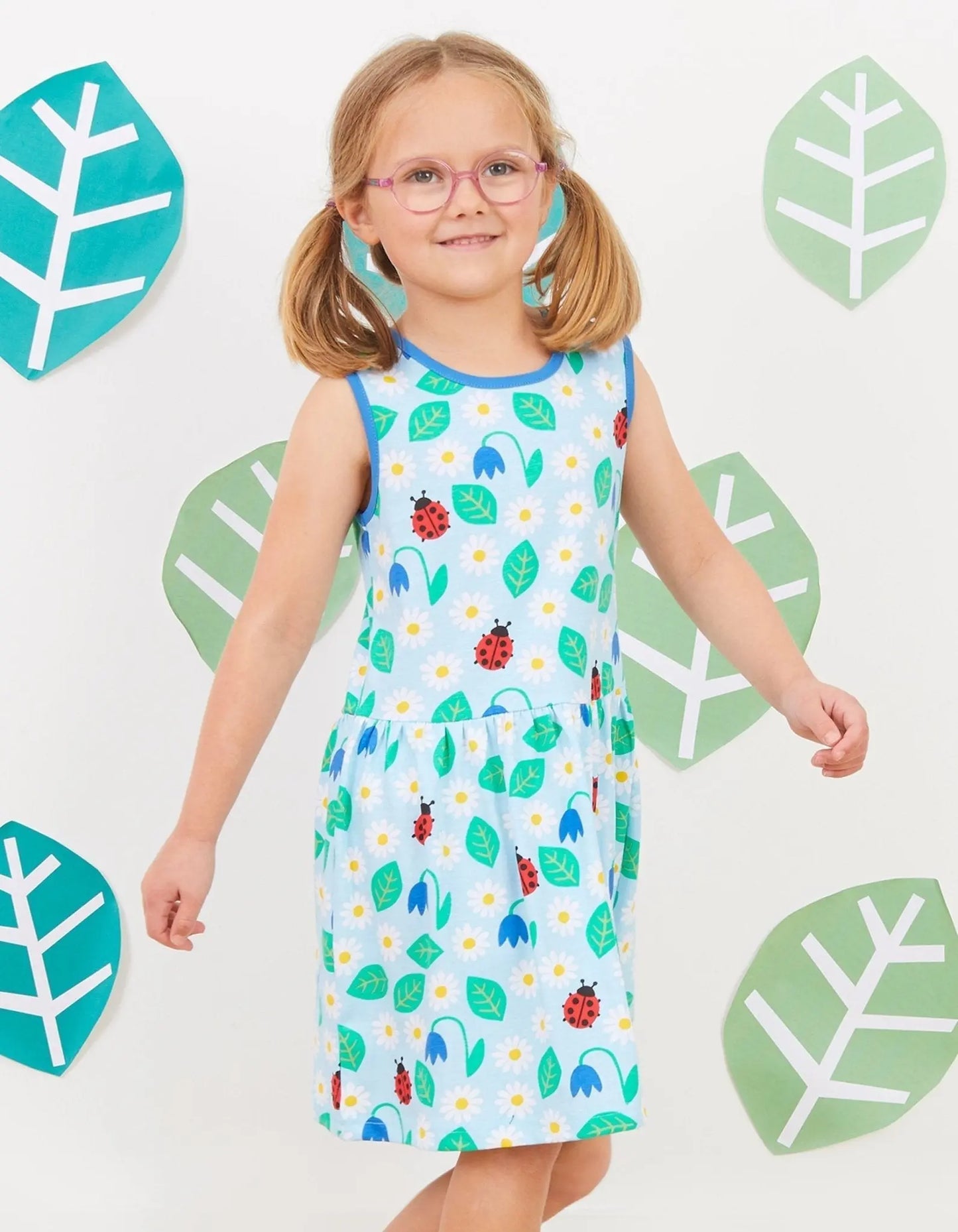 Organic English Garden Print Summer Dress Toby Tiger