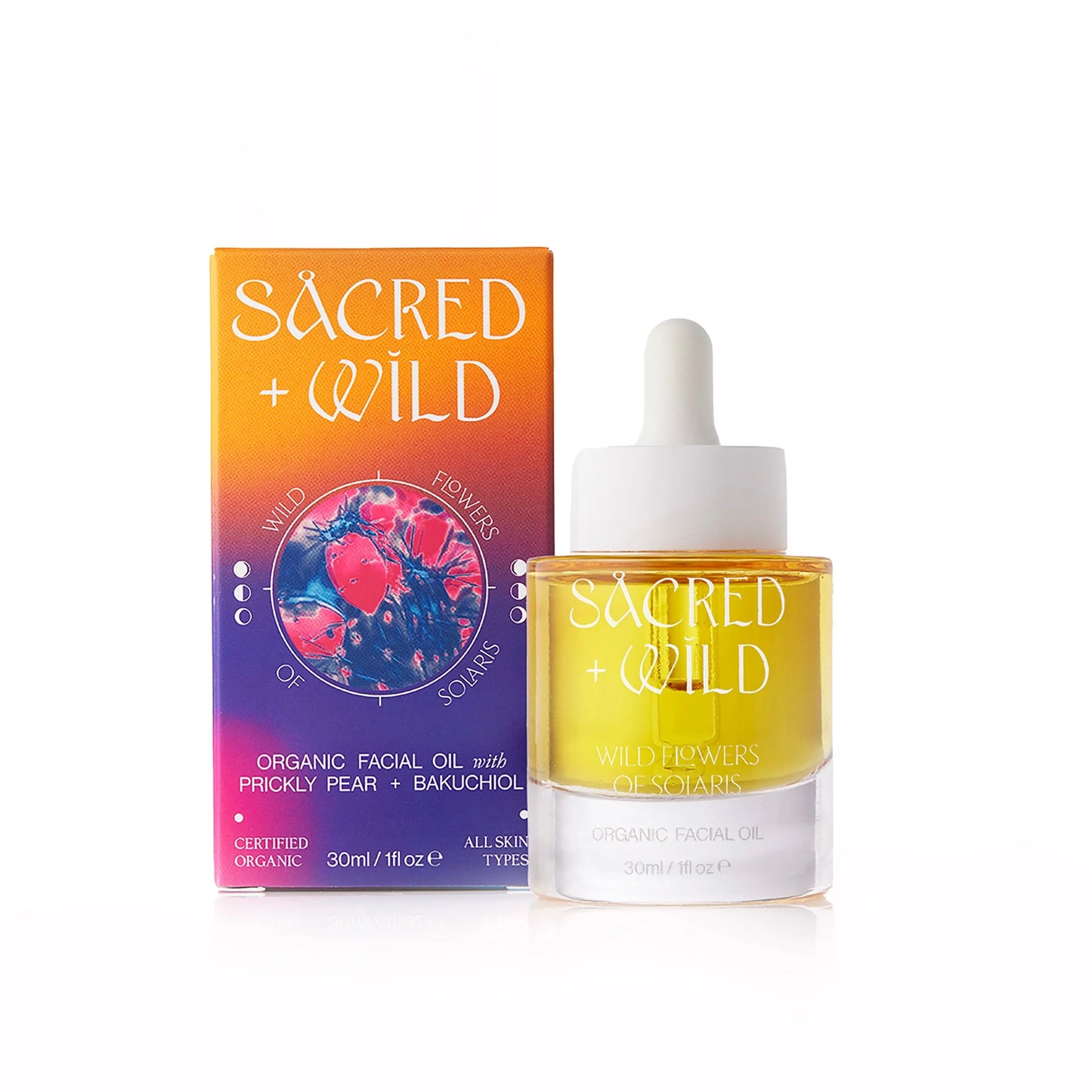 Organic Facial Oil with Prickly Pear + Bakuchiol Sacred + Wild Ltd.