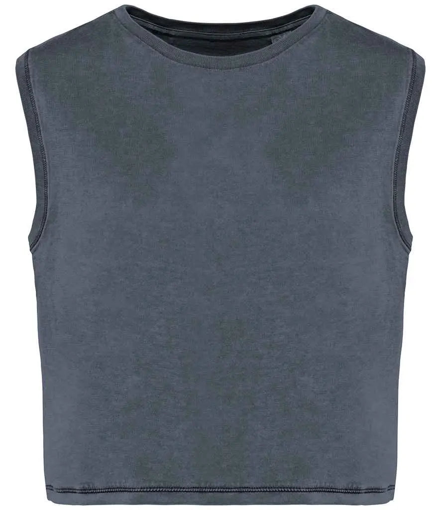 Organic Faded Cropped Tank Top: Womens Earth Wardrobe