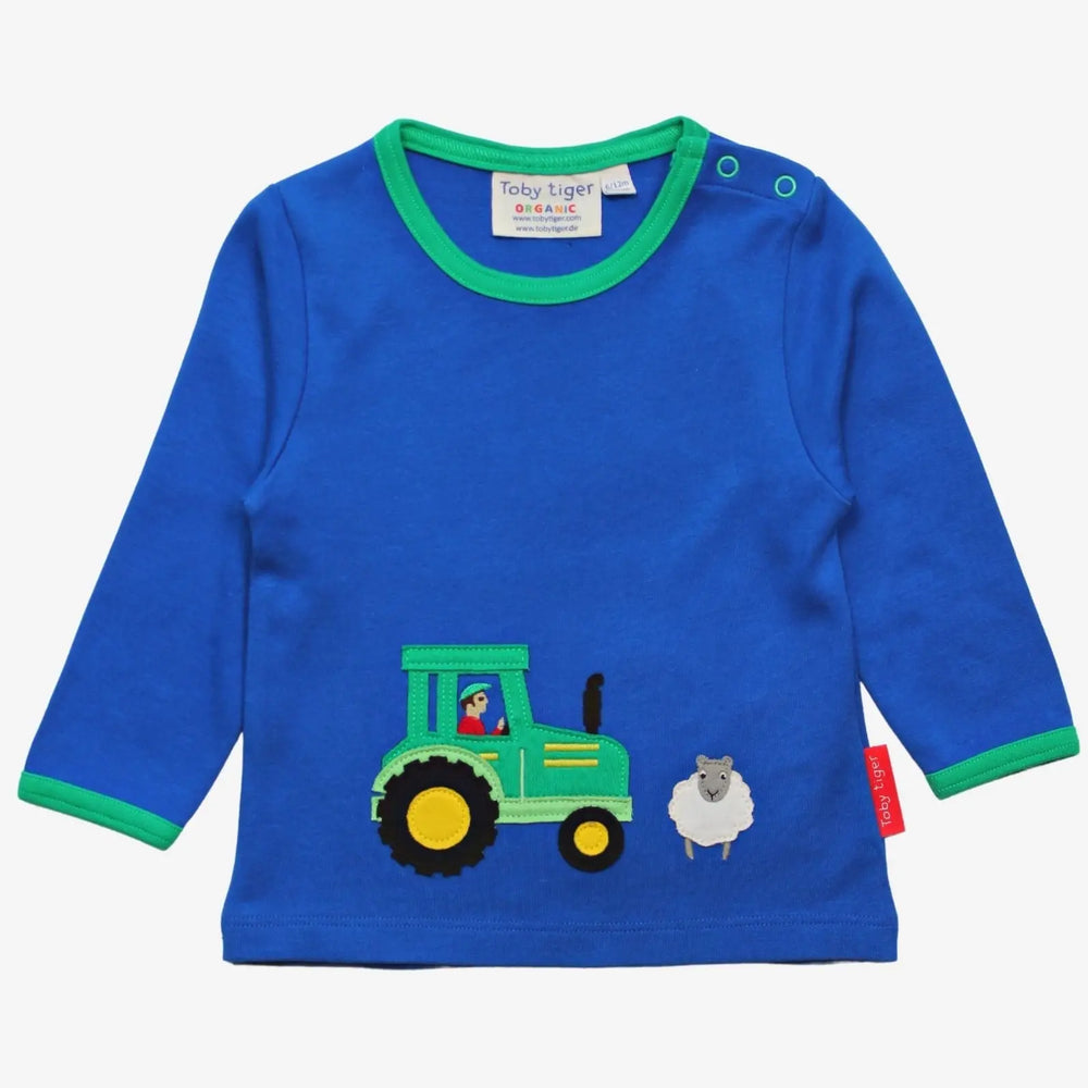 Organic Farm Applique Long-Sleeved T-Shirt Toby Tiger