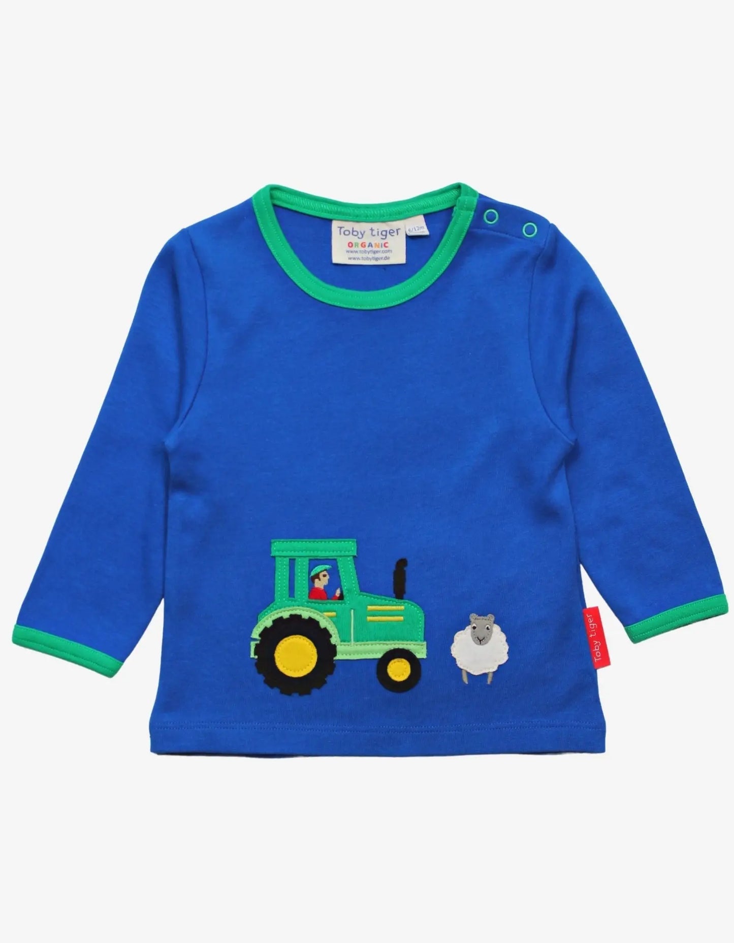 Organic Farm Applique Long-Sleeved T-Shirt Toby Tiger