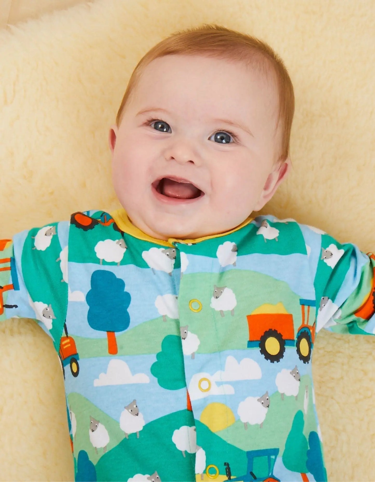 Organic Farm Print Babygrow Toby Tiger