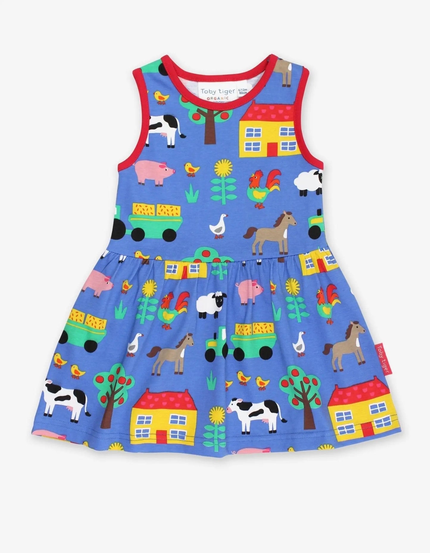 Organic Farm Print Summer Dress Toby Tiger