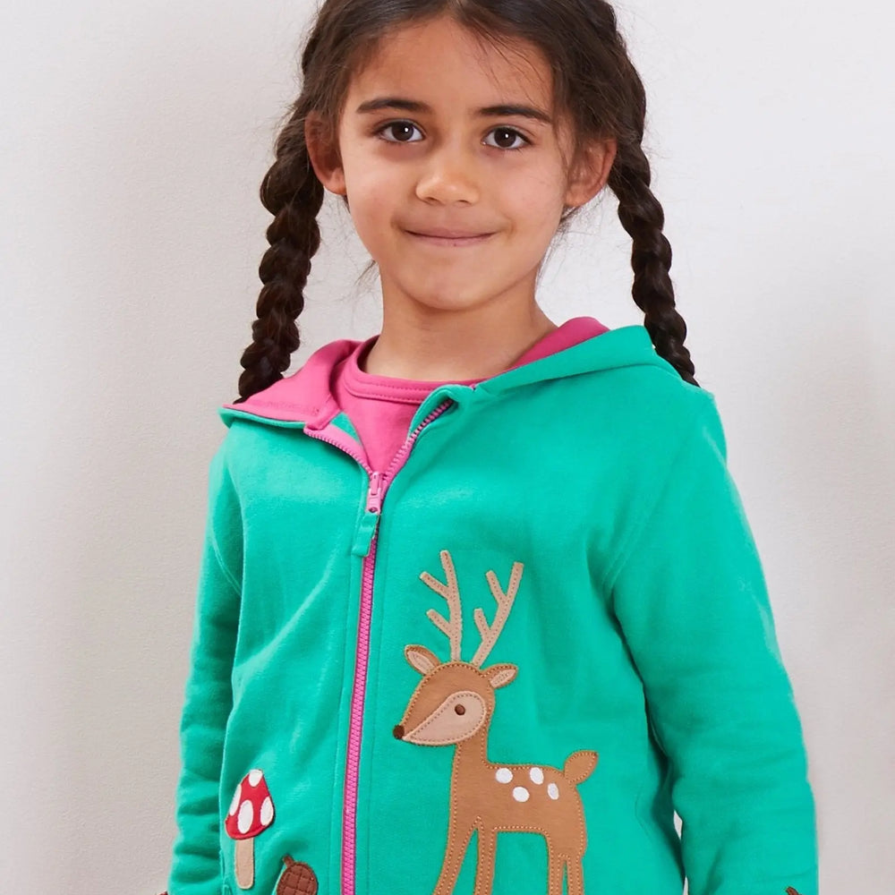 Organic Fawn Applique Hoodie Toby Tiger
