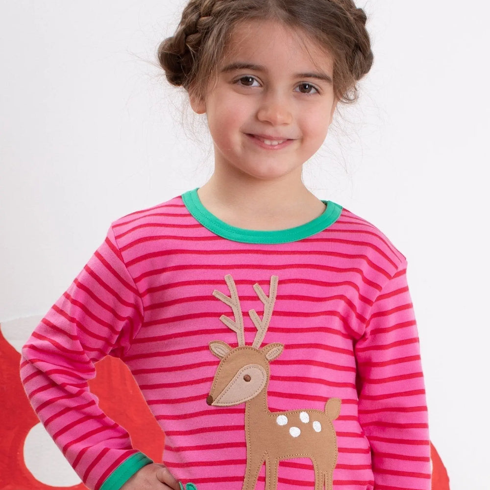 Organic Fawn Applique Long-Sleeved T-Shirt Toby Tiger