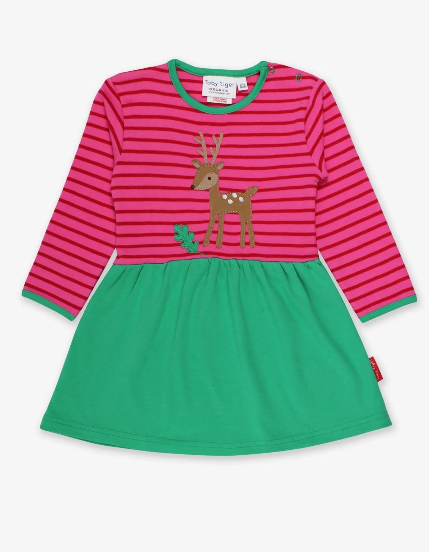 Organic Fawn Applique Twirl Dress Toby Tiger