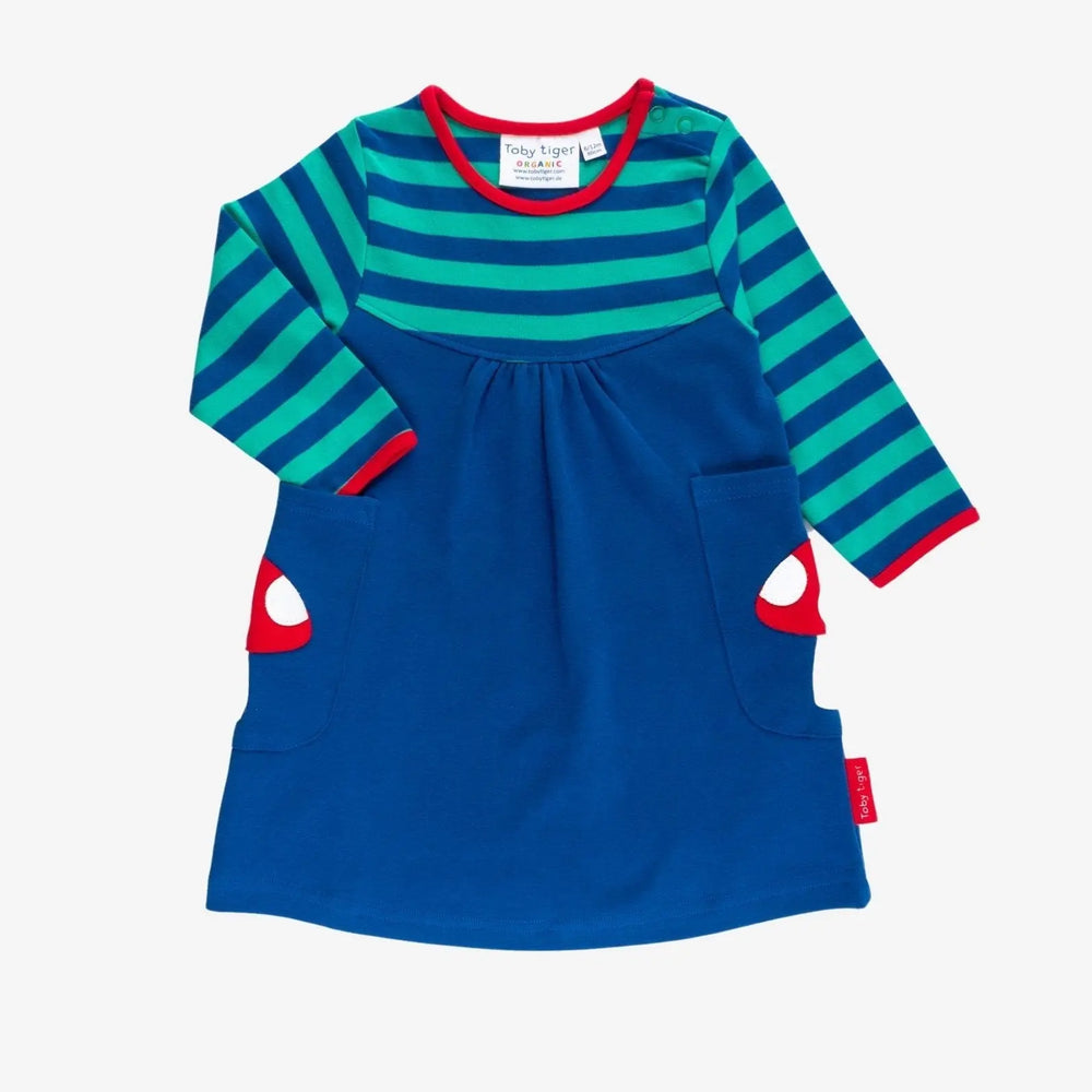 Organic Floral Mushroom Applique Dress Toby Tiger