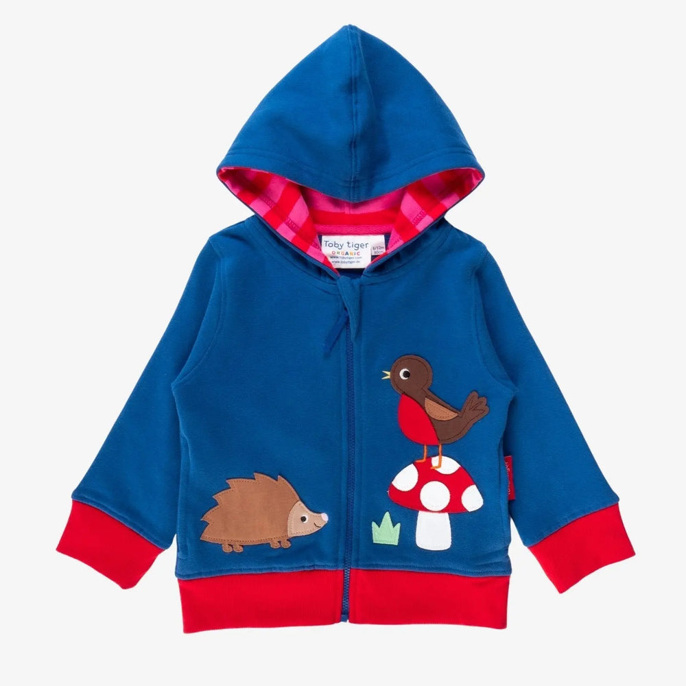 Organic Floral Mushroom Applique Hoodie Toby Tiger
