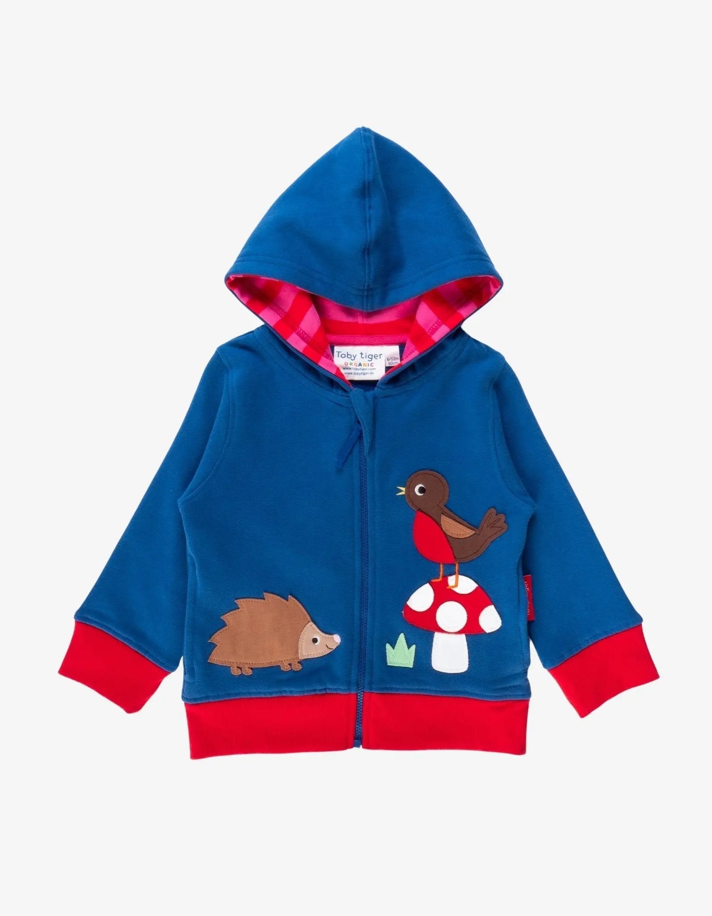 Organic Floral Mushroom Applique Hoodie Toby Tiger