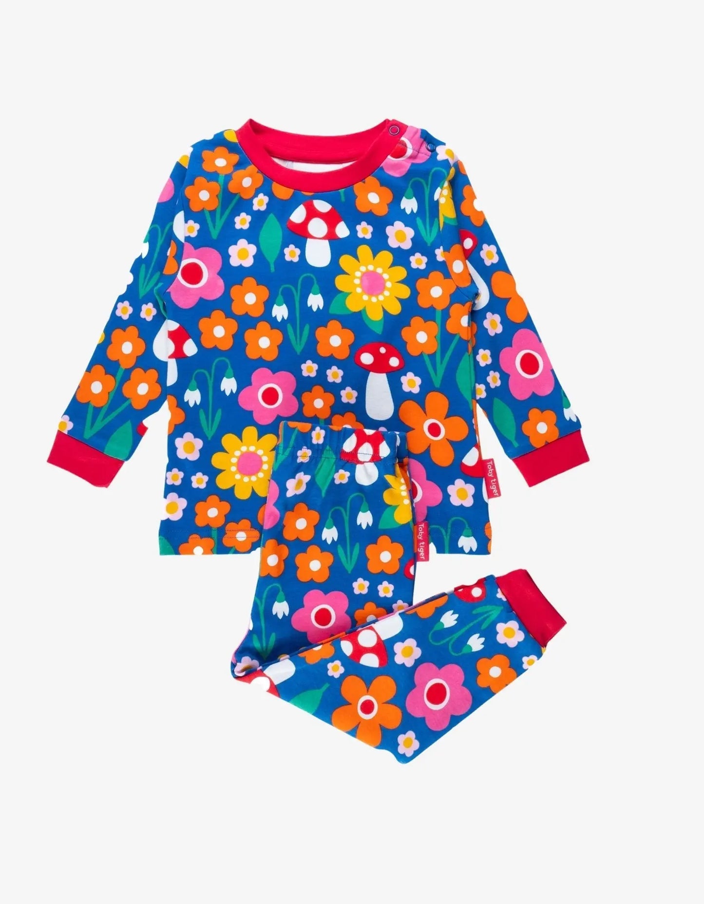 Organic Floral Mushroom Print Pyjamas Toby Tiger