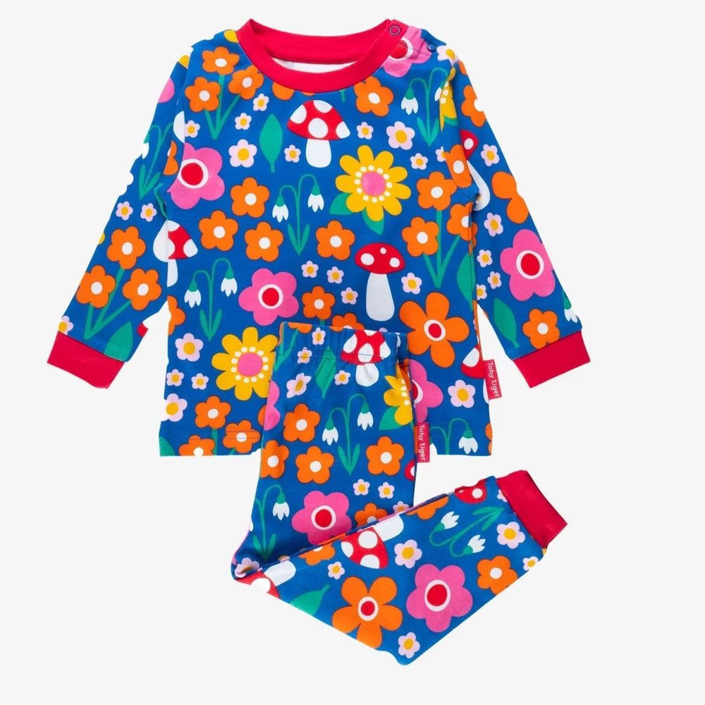 Organic Floral Mushroom Print Pyjamas Toby Tiger
