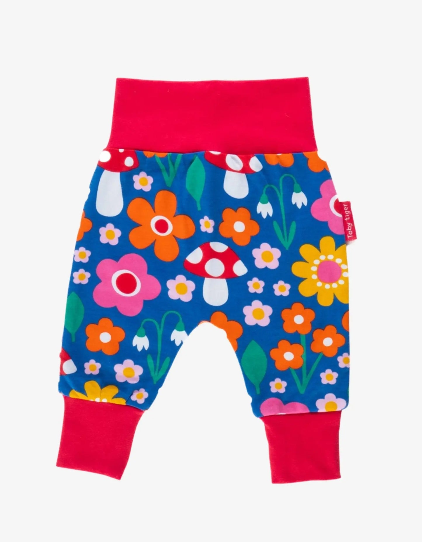 Organic Floral Mushroom Print Yoga Pants Toby Tiger