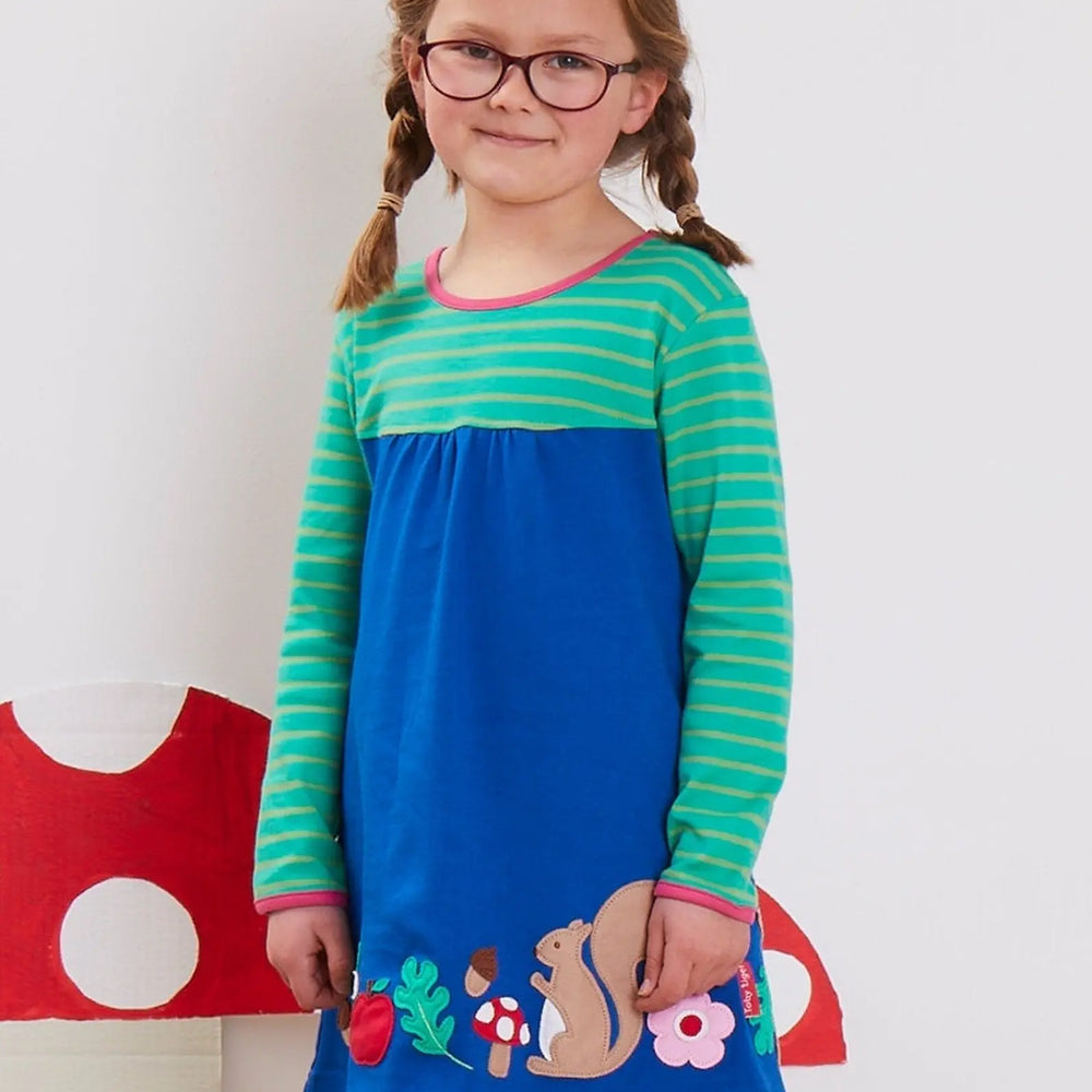 Organic Forest Adventure Applique T-Shirt Dress Toby Tiger