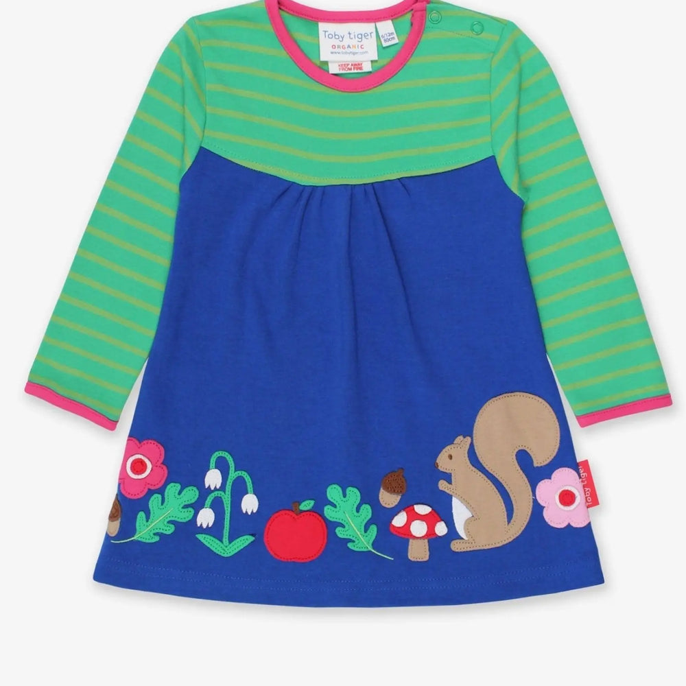 Organic Forest Adventure Applique T-Shirt Dress Toby Tiger