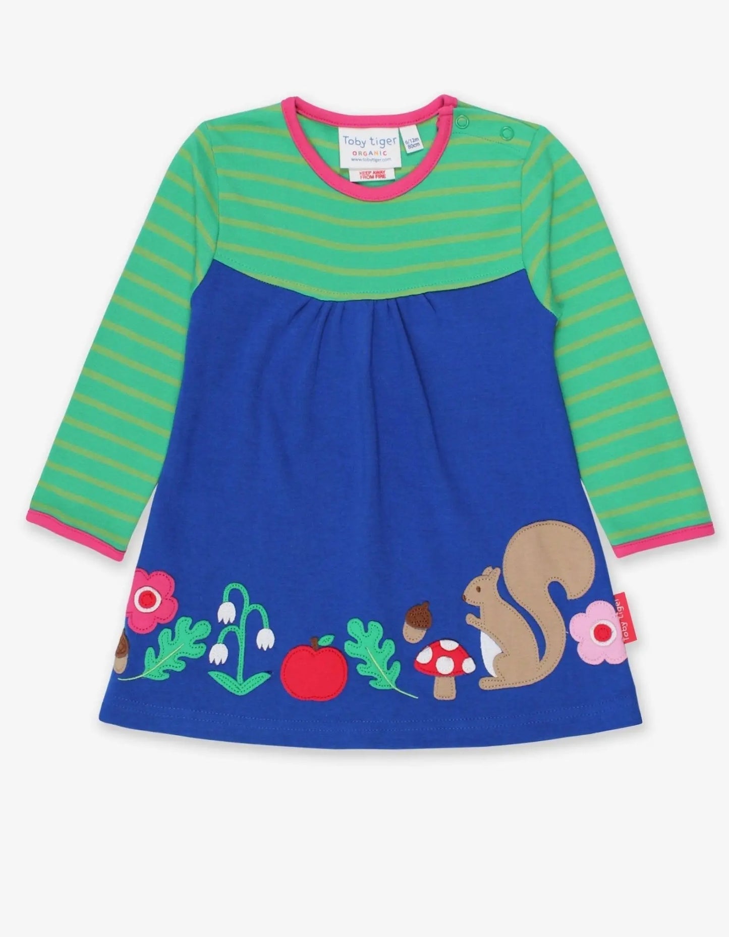 Organic Forest Adventure Applique T-Shirt Dress Toby Tiger