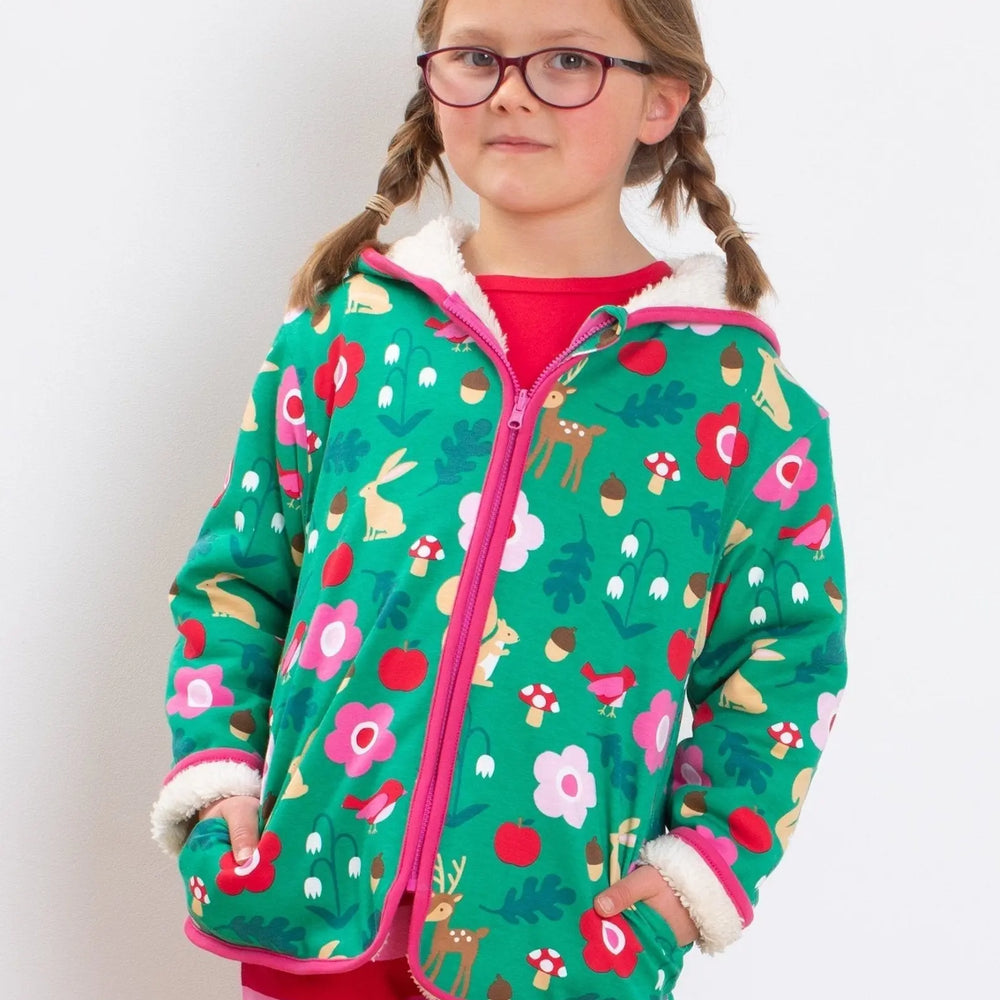 Organic Forest Adventure Fleece Applique Hoodie Toby Tiger