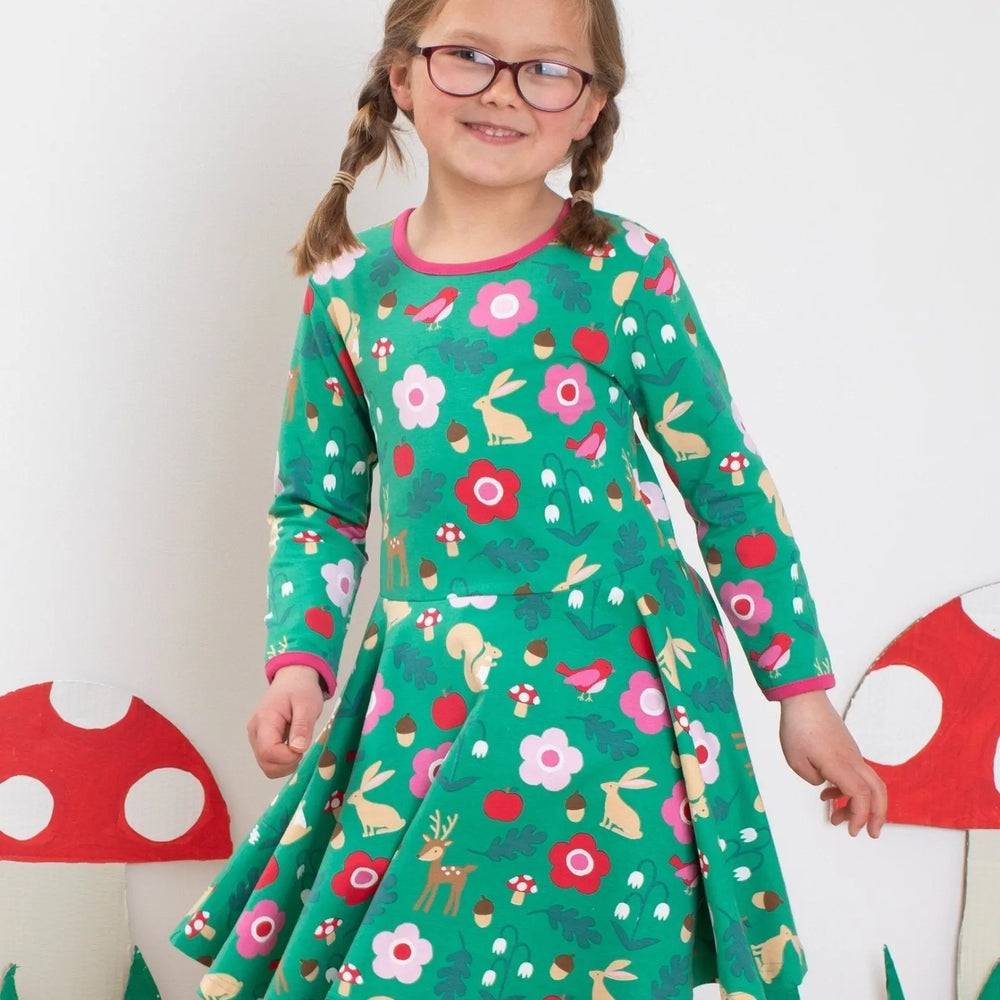 Organic Forest Adventure Print Skater Dress Toby Tiger