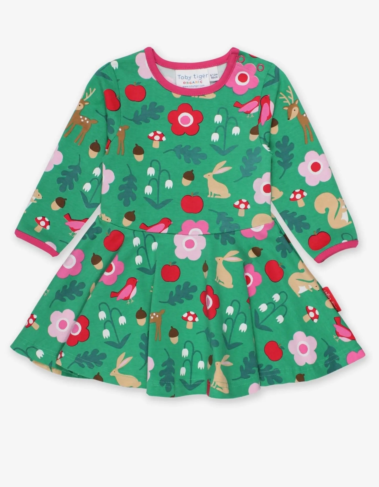 Organic Forest Adventure Print Skater Dress Toby Tiger