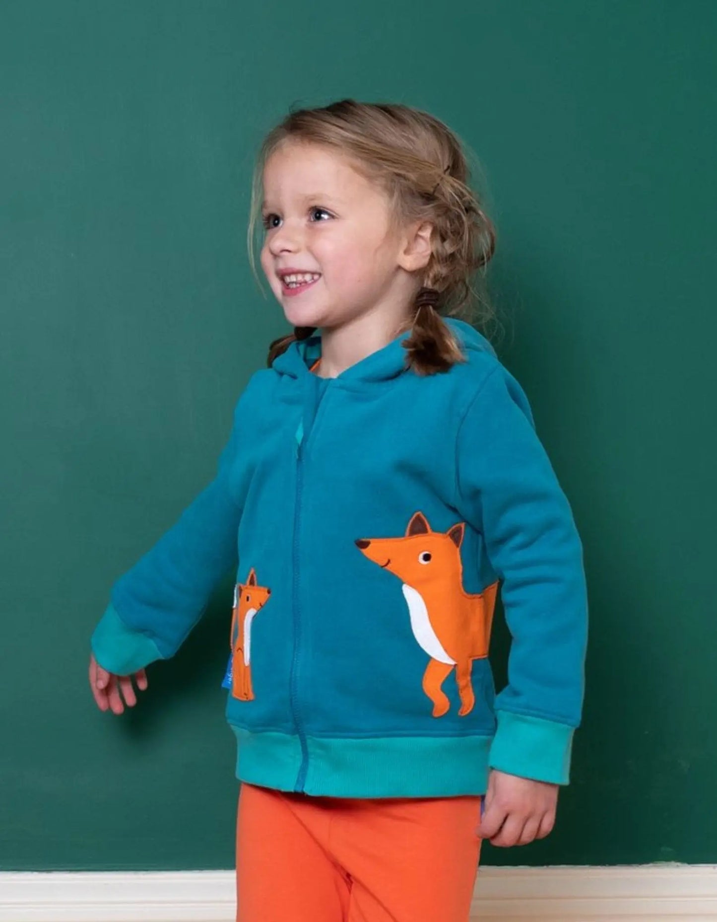Organic Fox Applique Hoodie Toby Tiger