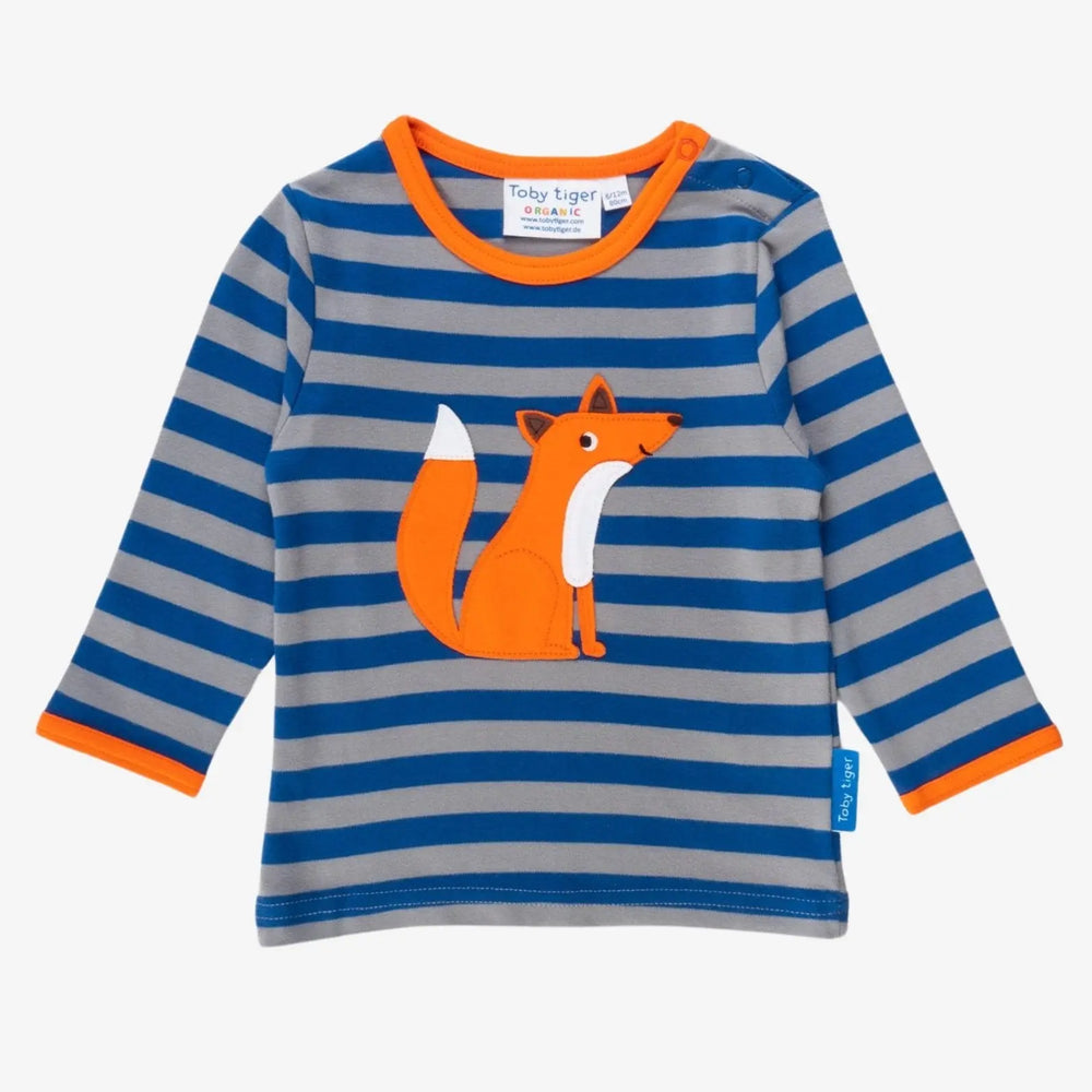 Organic Fox Applique Long-Sleeved T-Shirt Toby Tiger