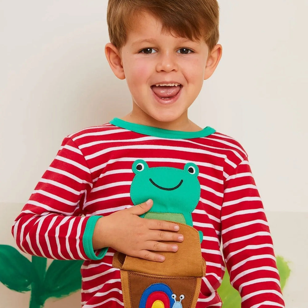Organic Frog Applique Long-Sleeved T-Shirt Toby Tiger