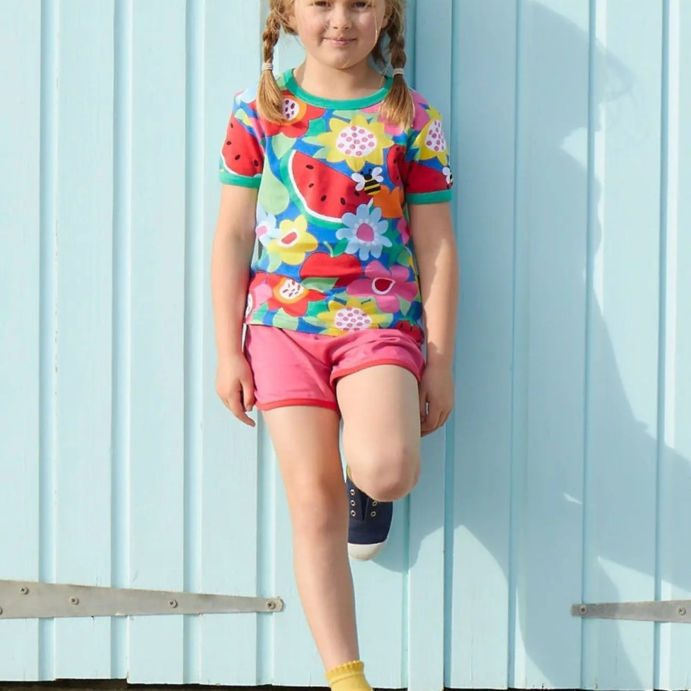 Organic Fruit Flower Print Short-Sleeved T-Shirt Toby Tiger