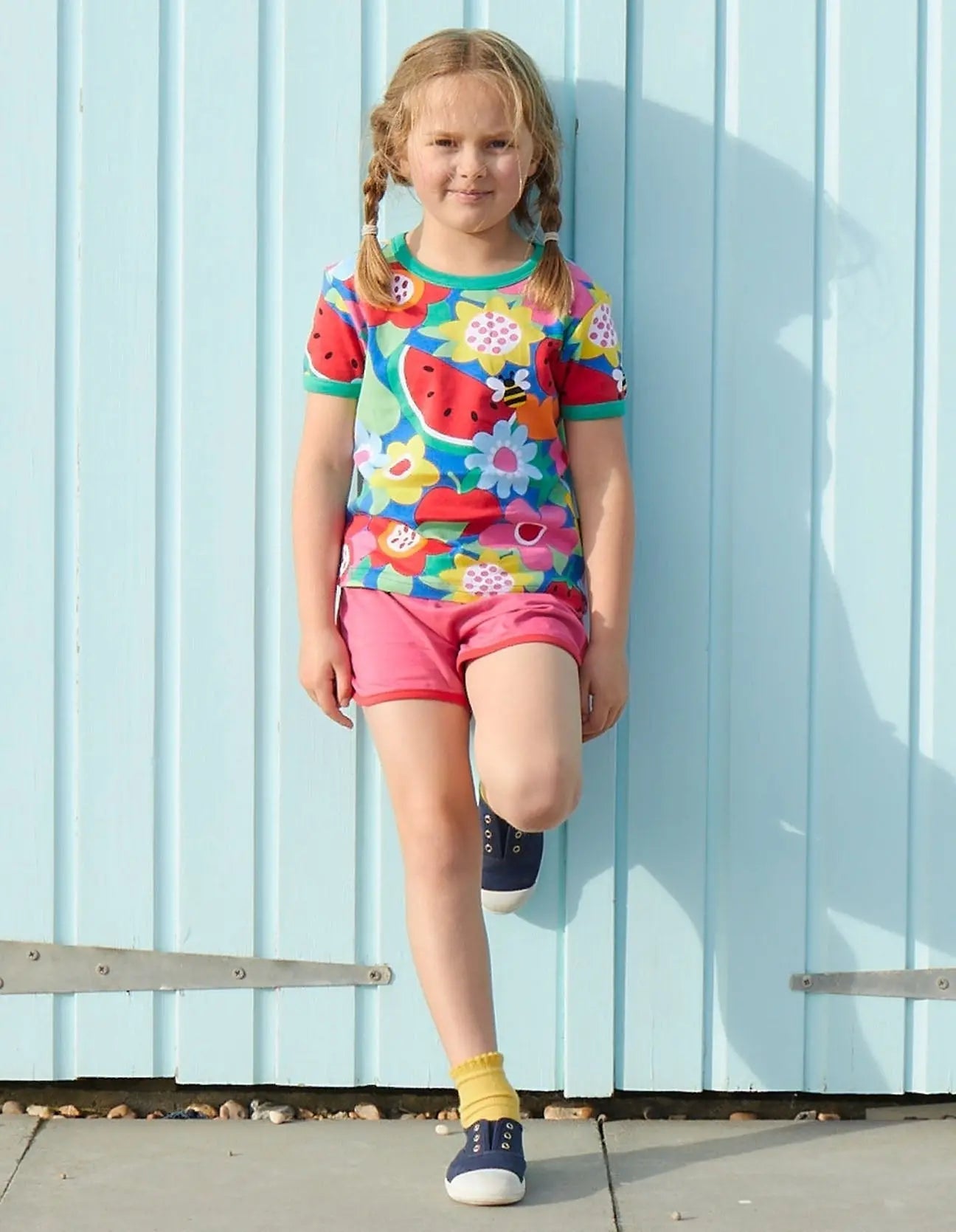 Organic Fruit Flower Print Short-Sleeved T-Shirt Toby Tiger