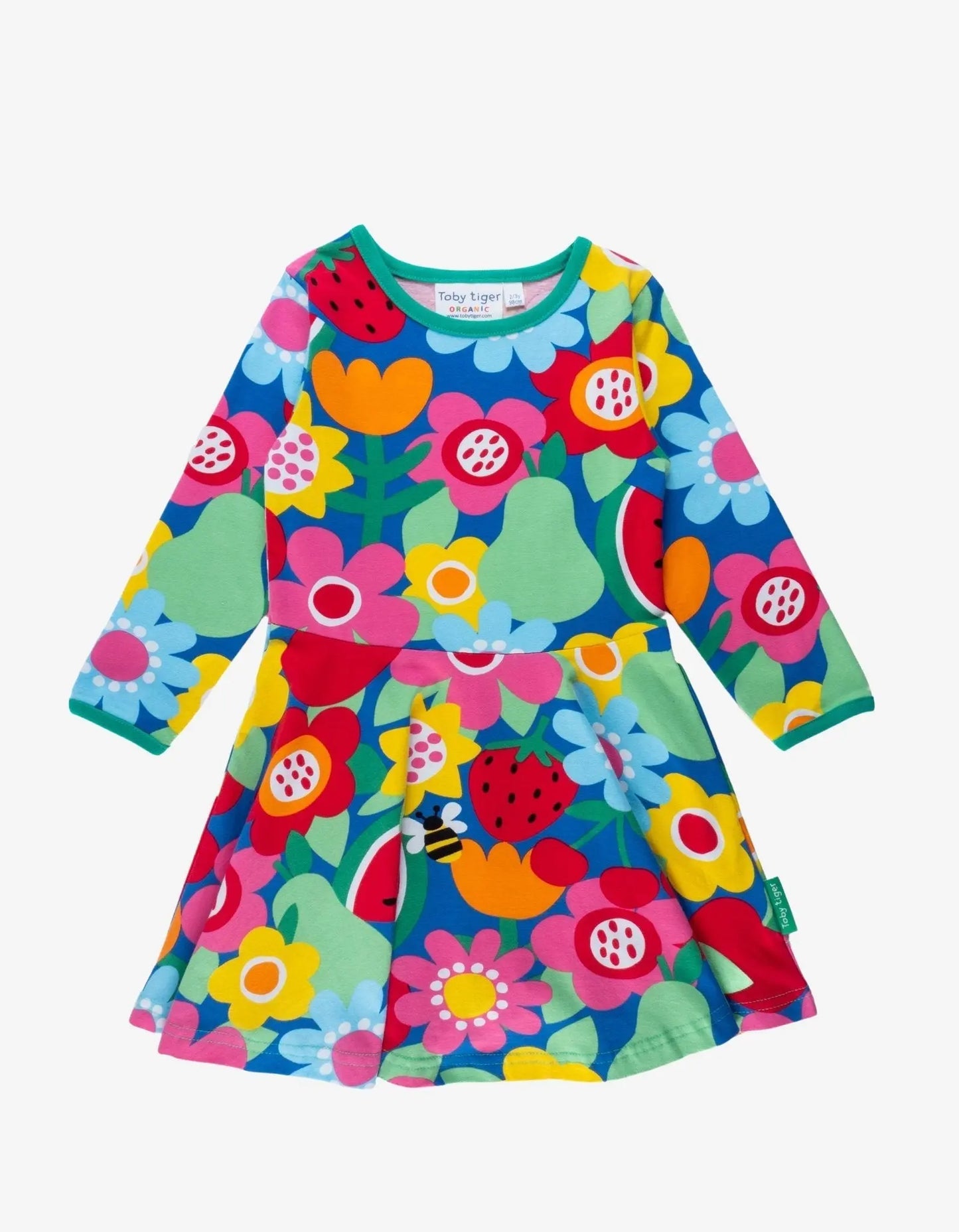 Organic Fruit Flower Print Skater Dress Toby Tiger