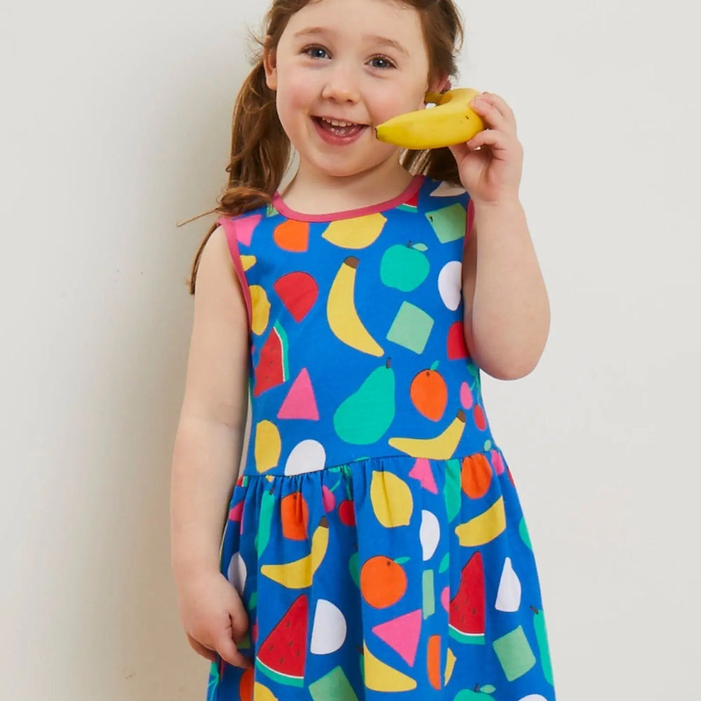 Organic Fruit Print Summer Dress Toby Tiger