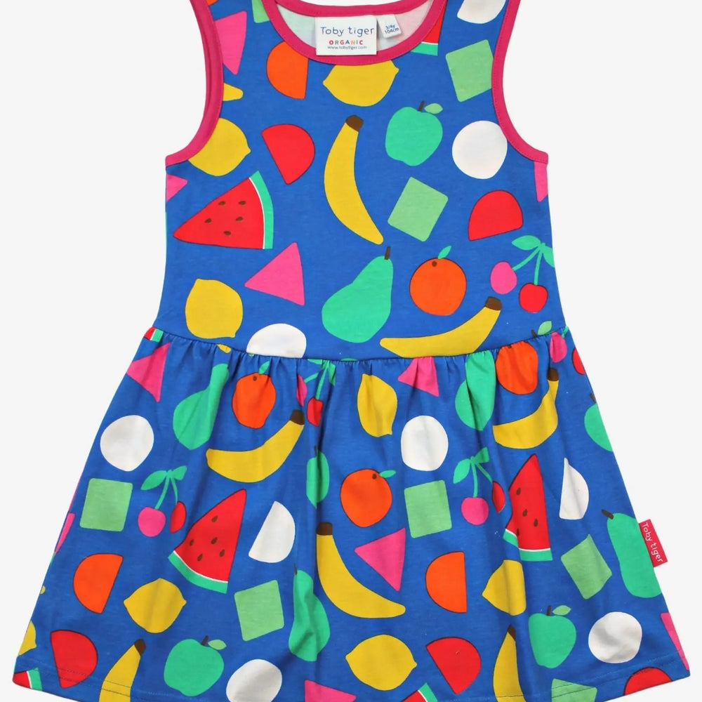 Organic Fruit Print Summer Dress Toby Tiger