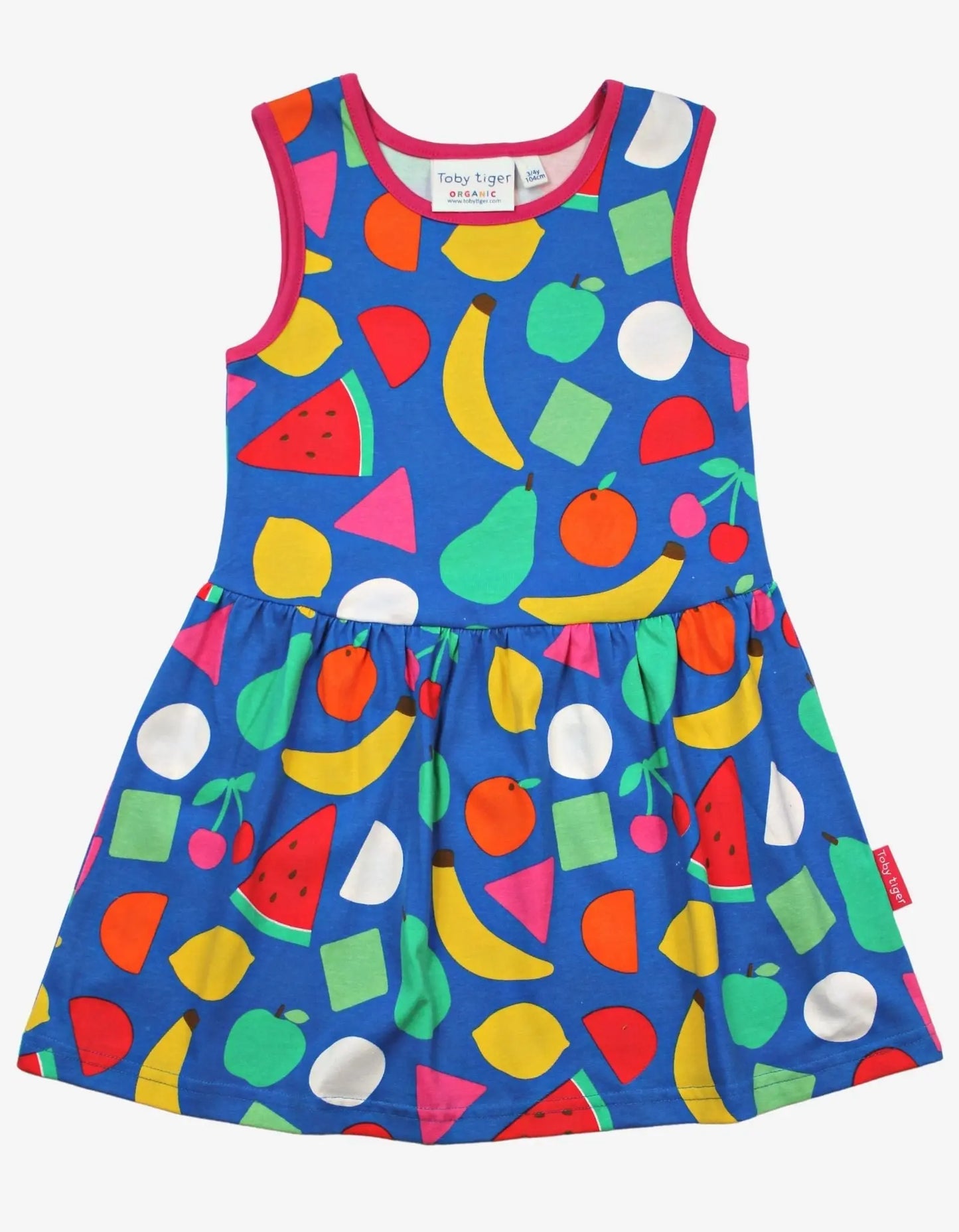 Organic Fruit Print Summer Dress Toby Tiger