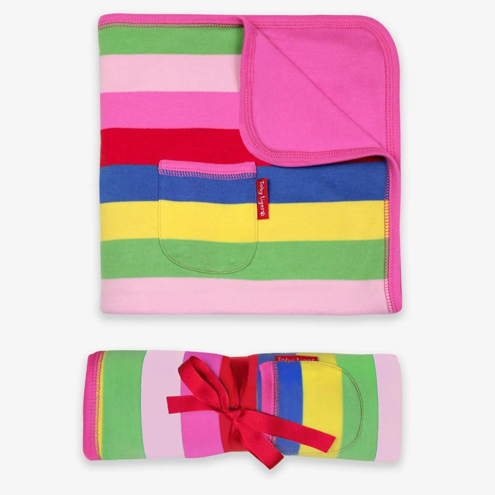 Organic Girly Stripe Blanket Toby Tiger