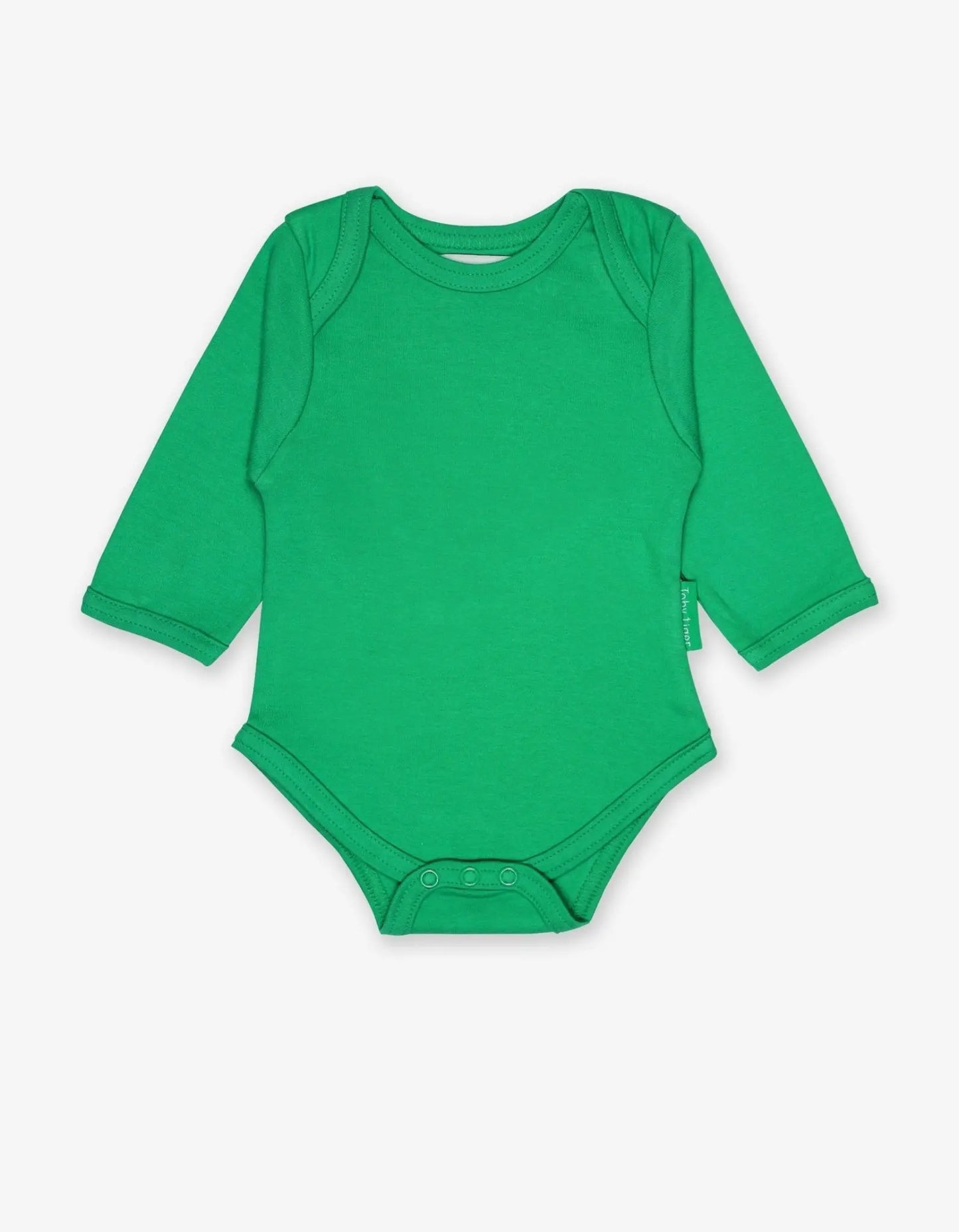 Organic Green Basic Long-Sleeved Baby Bodysuit Toby Tiger