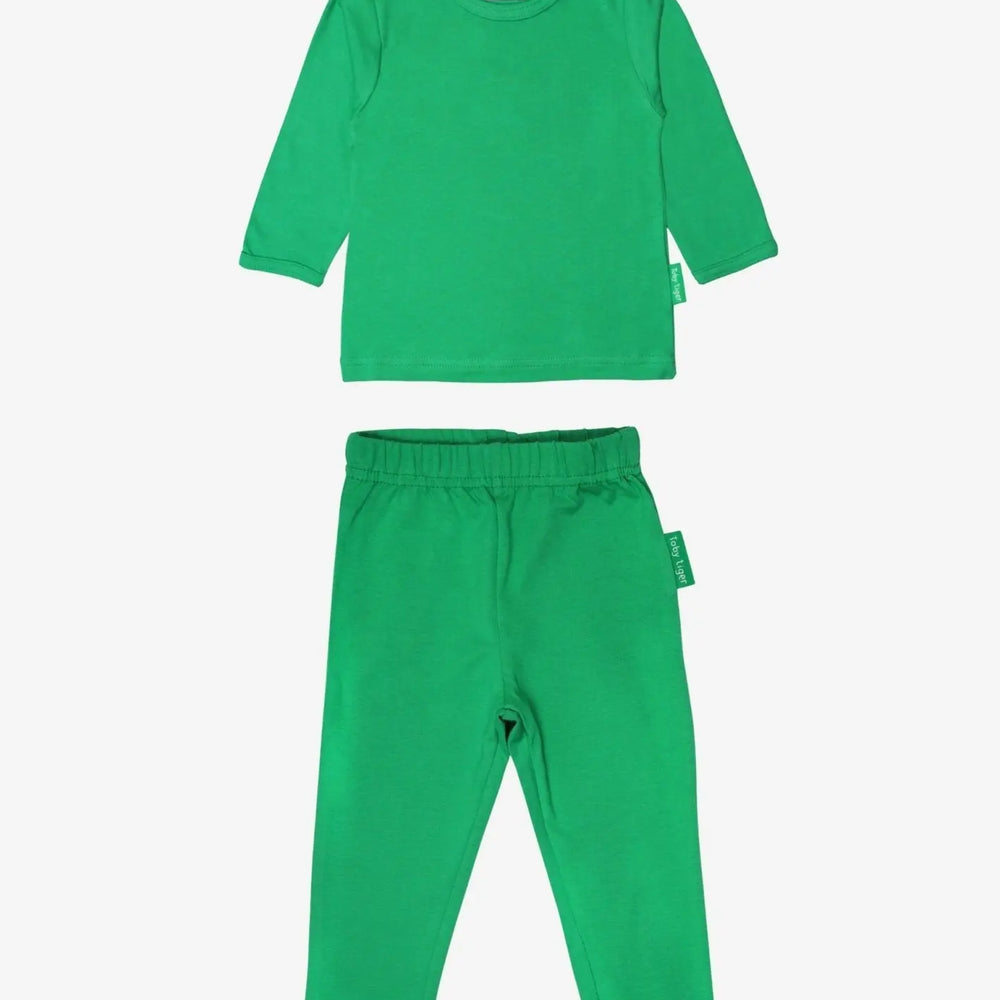 Organic Green Basic Long-Sleeved T-Shirt & Leggings Bundle Toby Tiger