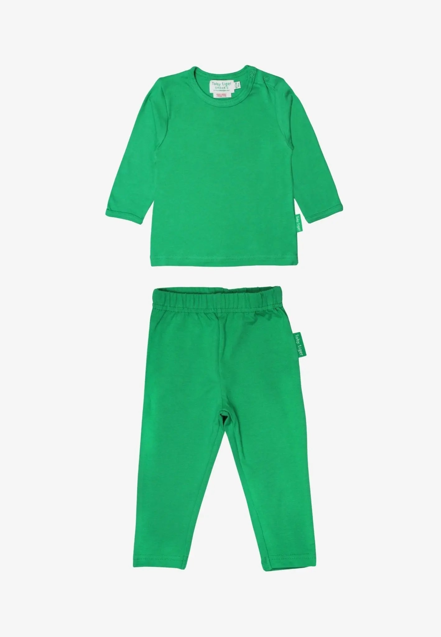 Organic Green Basic Long-Sleeved T-Shirt & Leggings Bundle Toby Tiger