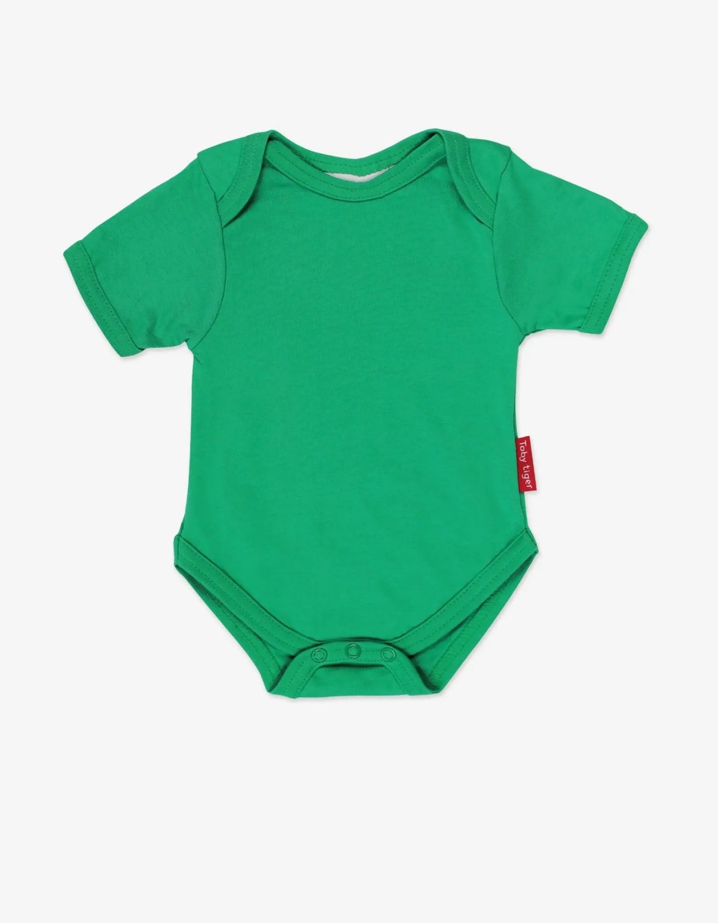 Organic Green Basic Short-Sleeved Baby Bodysuit Toby Tiger